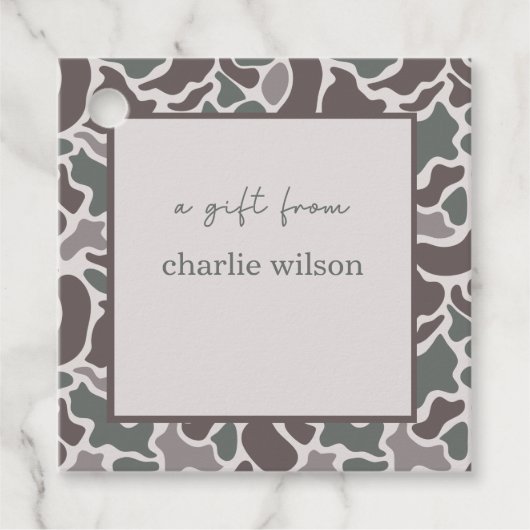 Étiquettes Cadeau Camo Boys Birthday Gift Tag (Devant)