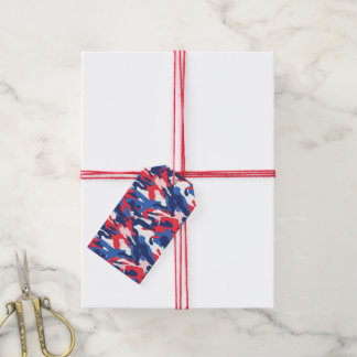 Étiquettes-cadeau Camo Patriotique Rouge Blanc Bleu USA Liberté