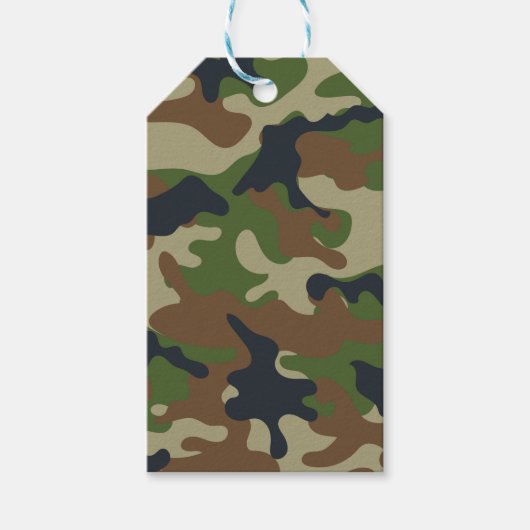 Étiquettes-cadeau Camo Woodland (Devant)