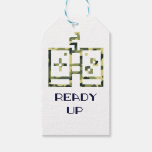 Étiquettes-cadeau Camouflage Contrôleur de jeu vidéo prêt Gamer