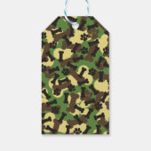 Étiquettes-cadeau Camouflage, Motif Camo Vert, Os Paw Chien (Dos)