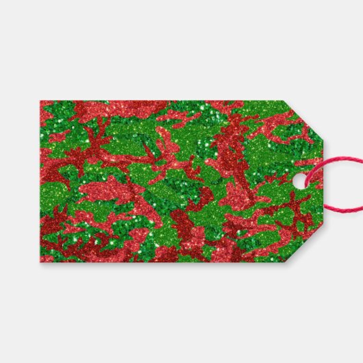 Étiquettes-cadeau Camouflage Parties scintillant Haus De Camo Xmas (Devant (Horizontal))
