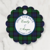 Étiquettes Cadeau Campbell Black Watch Tartan Mariage Enregistrer un (Dos)
