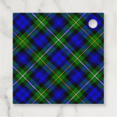 Étiquettes Cadeau Campbell tartan bleu vert plaid (Dos)