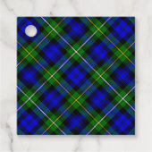 Étiquettes Cadeau Campbell tartan bleu vert plaid (Devant)