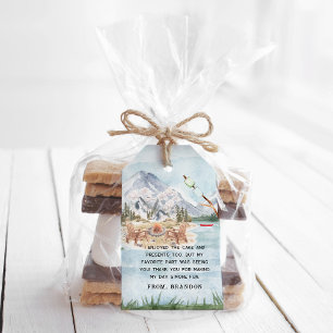 Étiquettes-cadeau Camping à thème Anniversaire Fête Merci Favor