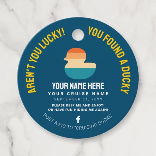 Étiquettes Cadeau Canard de croisière des Caraïbes (Devant)