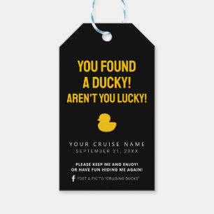 Étiquettes-cadeau Canard de croisière jaune et noir