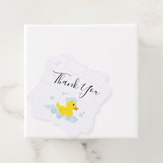 Étiquettes Cadeau Canard en caoutchouc (En situation)