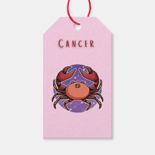 Étiquettes-cadeau Cancer rose, zodiaque, impression signe du zodiaqu