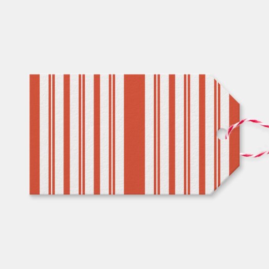 Étiquettes-cadeau Candy Cane Chorus-Stripe-Verticle (Devant (Horizontal))