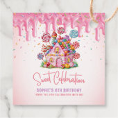 Étiquettes Cadeau Candyland Sweet Celebration Anniversaire (Dos)