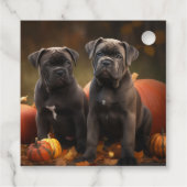 Étiquettes Cadeau Cane Corso Chiot Automne Citrouille de plaisir (Dos)