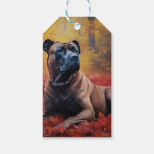 Étiquettes-cadeau Cane Corso en automne Feuilles automne Inspire