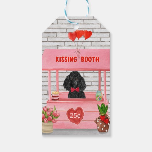 Étiquettes-cadeau caniche Chien Valentine's Day Kissing Booth (Dos)