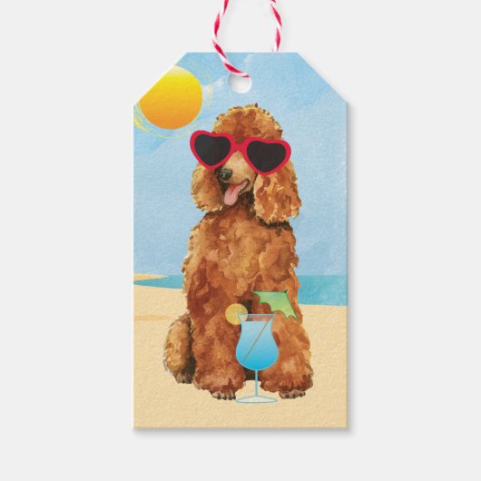 Étiquettes-cadeau Caniche d'été (Devant)