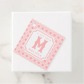 Étiquettes Cadeau Canne rose et blanche | Rattan | Monogramme (En situation)