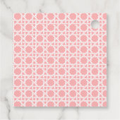 Étiquettes Cadeau Canne rose et blanche | Rattan | Monogramme (Dos)