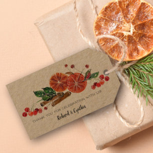 Étiquettes-cadeau Cannelle et tranches d'orange Favoriser