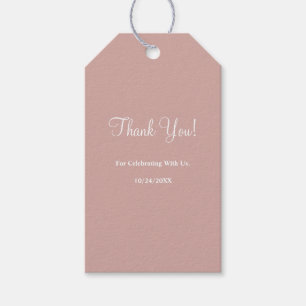 Étiquettes-cadeau Cannelle Rose moderne minimaliste Mariage Tags cad