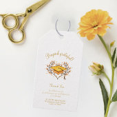 Étiquettes-cadeau capuchon de graduation Merci doré à main