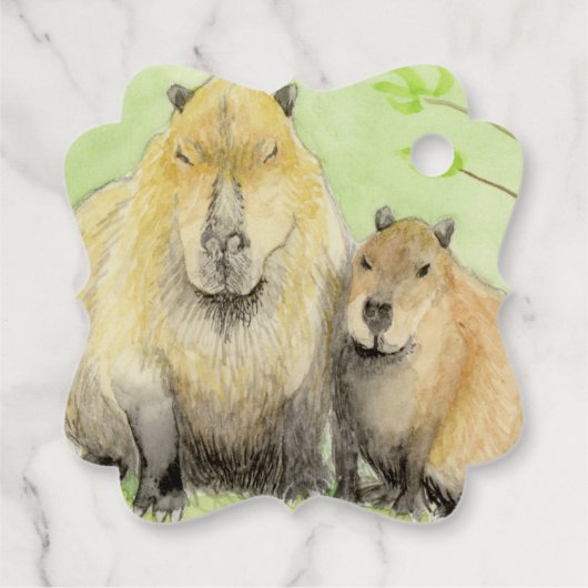 Étiquettes Cadeau Capybara (Dos)