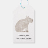 Étiquettes-cadeau Capybara personnalisée (Devant)