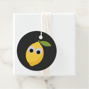 Étiquettes Cadeau Caractère citron mignon avec yeux googly