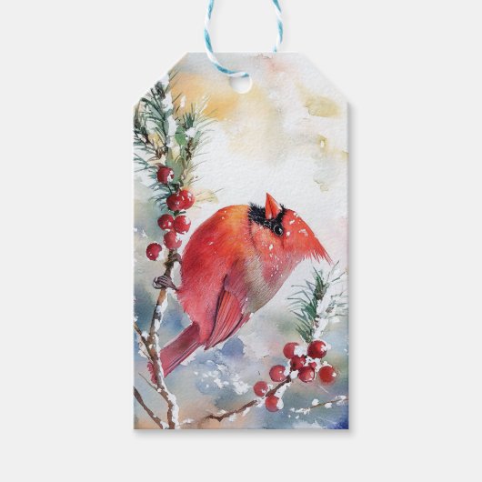 Étiquettes-cadeau Cardinal de Noël (Devant)