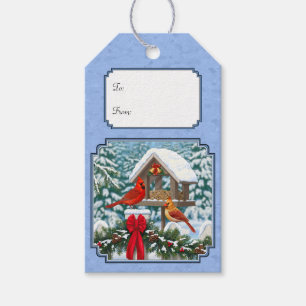 Étiquettes-cadeau Cardinal Feast Blue