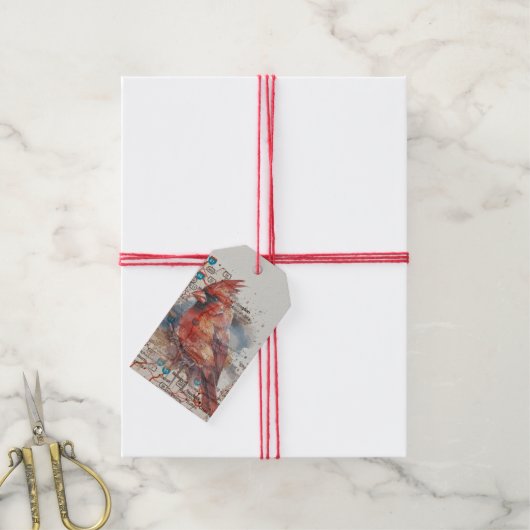 Étiquettes-cadeau Cardinal sur Virginia Road Map (Avec de la ficelle)