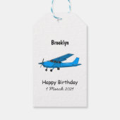 Étiquettes-cadeau Caricature d'avion à voilure fixe (Dos)