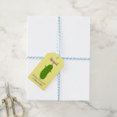 Étiquettes-cadeau Caricature de cornichon joyeux (Avec de laficelle)