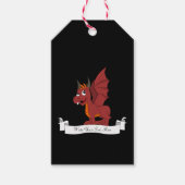 Étiquettes-cadeau Caricature de dragon rouge (Devant)