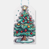 Étiquettes-cadeau Caricature de Noël pin (Devant)