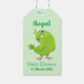 Étiquettes-cadeau Caricature de perruche verte curieuse (Dos)