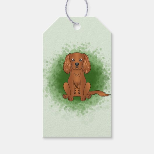 Étiquettes-cadeau Carlin Cavalier King Charles Spaniel Ruby de coule (Devant)