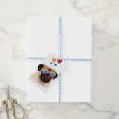 Étiquettes-cadeau Carlin Chien avec Coeurs Saint-Valentin (Avec de laficelle)