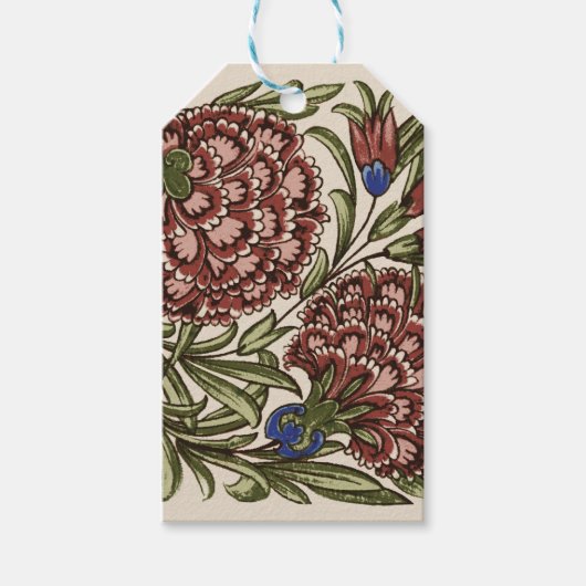 Étiquettes-cadeau Carnation Carrelage Fleur Antique Art Rustique (Devant)