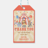 Étiquettes-cadeau Carnaval Cirque & Animaux Anniversaire Merci (Devant)