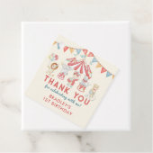 Étiquettes Cadeau Carnaval de Cité Cirque Show Anniversaire Merci (En situation)