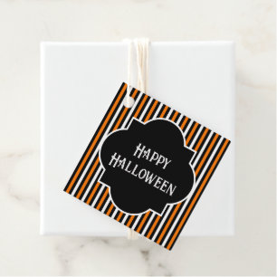 Étiquettes Cadeau Carnaval d'Halloween Magie Orange & Noir