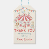 Étiquettes-cadeau Carnaval mignon Cirque & Animaux Anniversaire Merc (Devant)