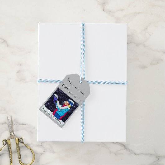 Étiquettes Cadeau Caroler de Noël Froid (Avec de laficelle)