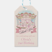 Étiquettes-cadeau Carousel Cheval Carnival Anniversaire Merci (Devant)