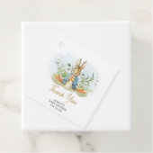 Étiquettes Cadeau Carré Baby shower Blue Peter Rabbit (En situation)