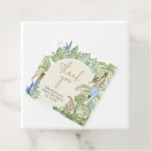 Étiquettes Cadeau Carré de Baby shower Dinosaur vert (En situation)