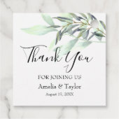 Étiquettes Cadeau Carré de feuillage vert clair Eucalyptus (Dos)