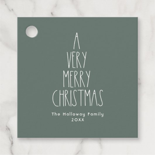 Étiquettes Cadeau Carré de Noël Boho Polka Dot (Devant)