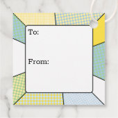 Étiquettes Cadeau Carré Disque Golf Thème (Dos)